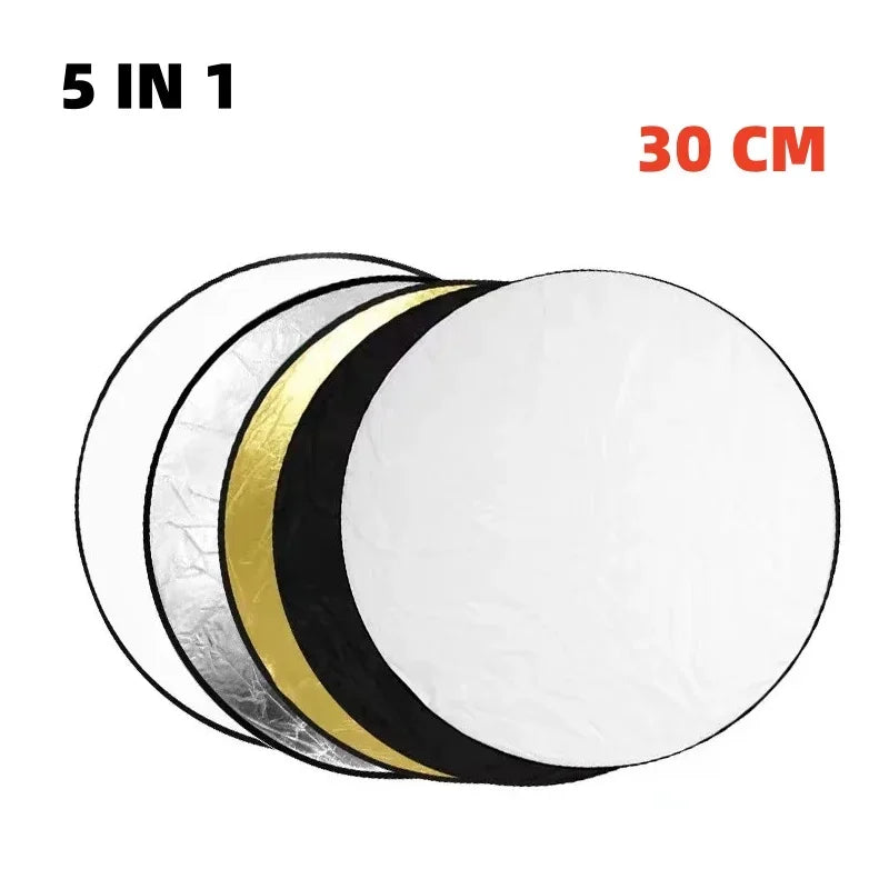 5 in 1 Photography Reflector Light Diffuser 30/60/80/110cm