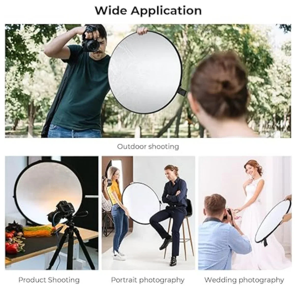5 in 1 Photography Reflector Light Diffuser 30/60/80/110cm