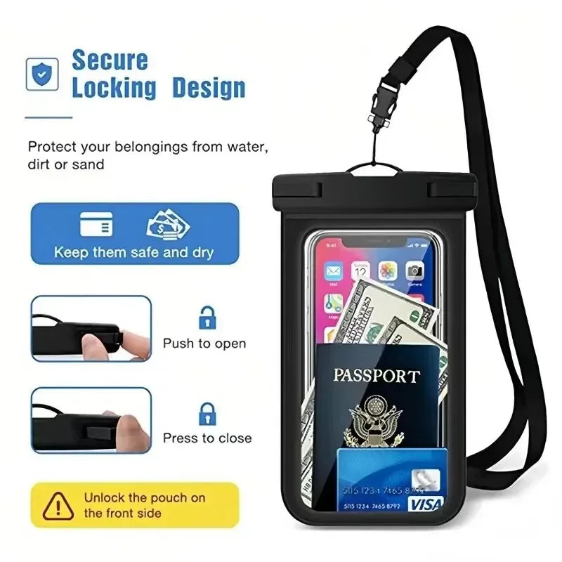 Floating Airbag Waterproof Swim Bag Phone Case for Iphone 15 14 13 12 Pro Max Samsung S23 S22 Xiaomi 13 Huawei P30 20 Lite Cover