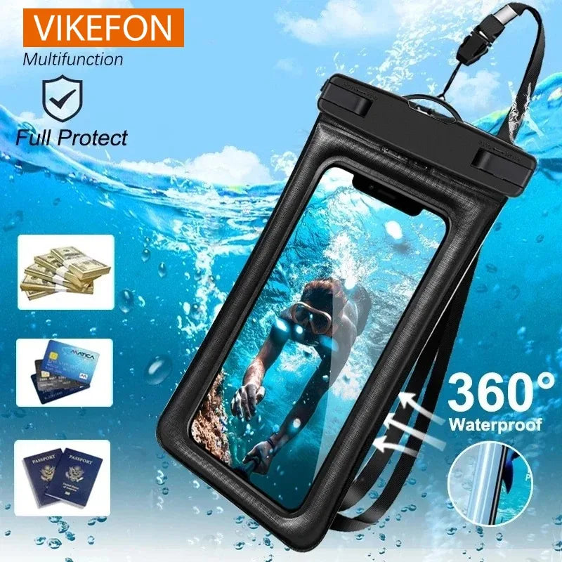 Floating Airbag Waterproof Swim Bag Phone Case for Iphone 15 14 13 12 Pro Max Samsung S23 S22 Xiaomi 13 Huawei P30 20 Lite Cover